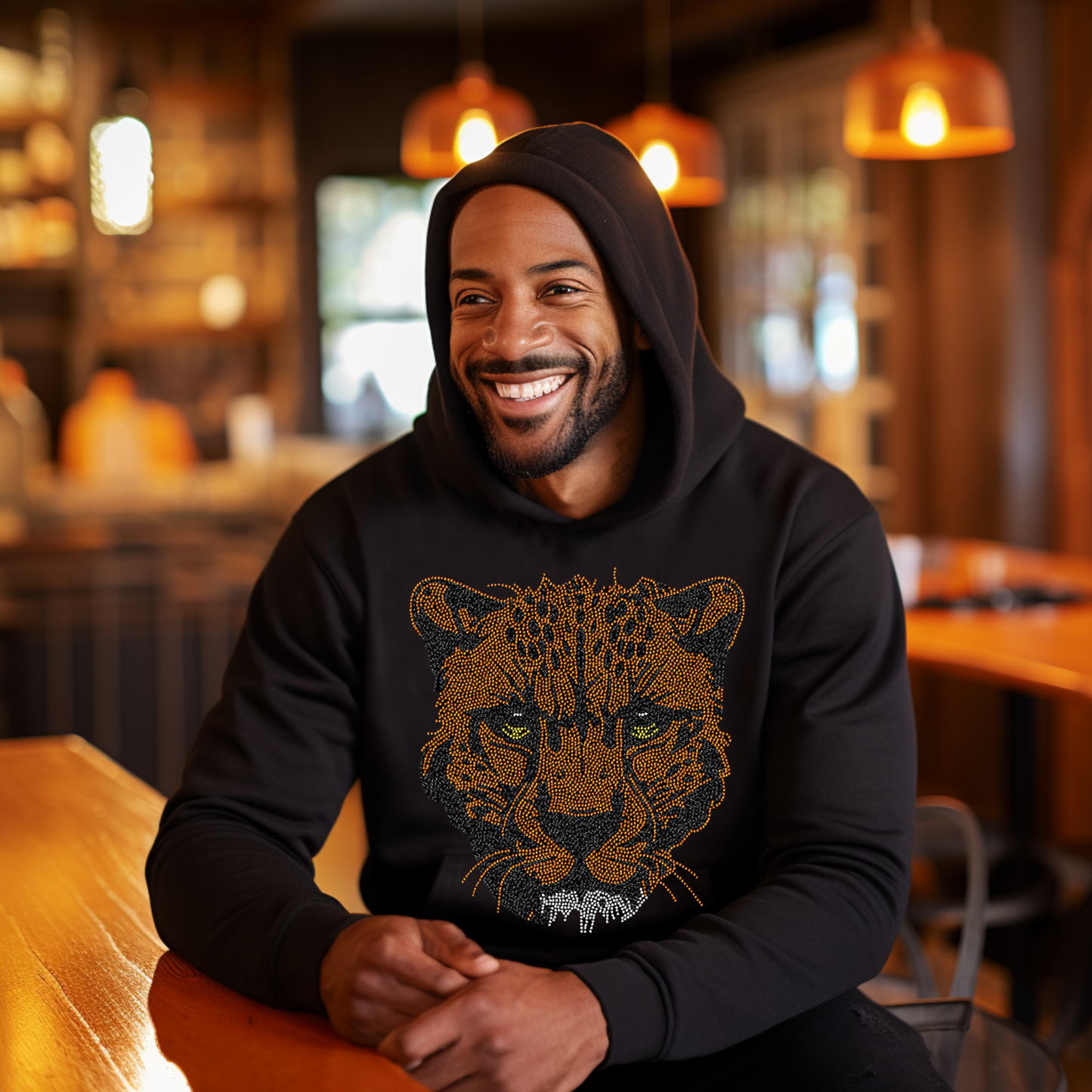 Cheetah Rhinestone T-shirt, Rhinestone Hoodie