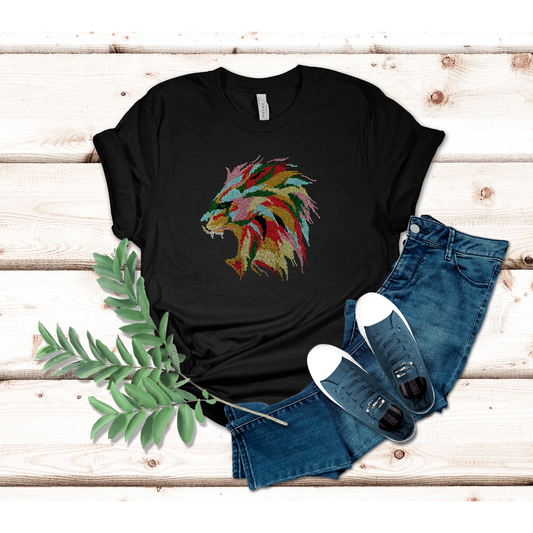 Colorful Lion Rhinestone Shirt/Hoodie
