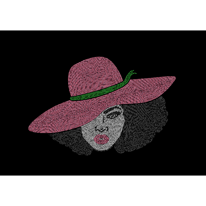 Afro Lady With Hat Rhinestone T-Shirt, Rhinestone Hoodie PINK